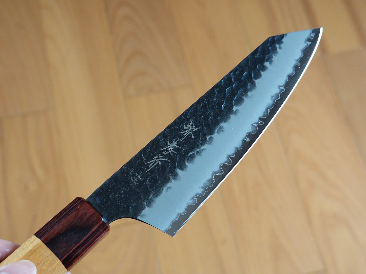 CA011 Cuchillo Japones Kiritsuke Santoku Negro Aogami Super Sakai Takayuki 16cm
