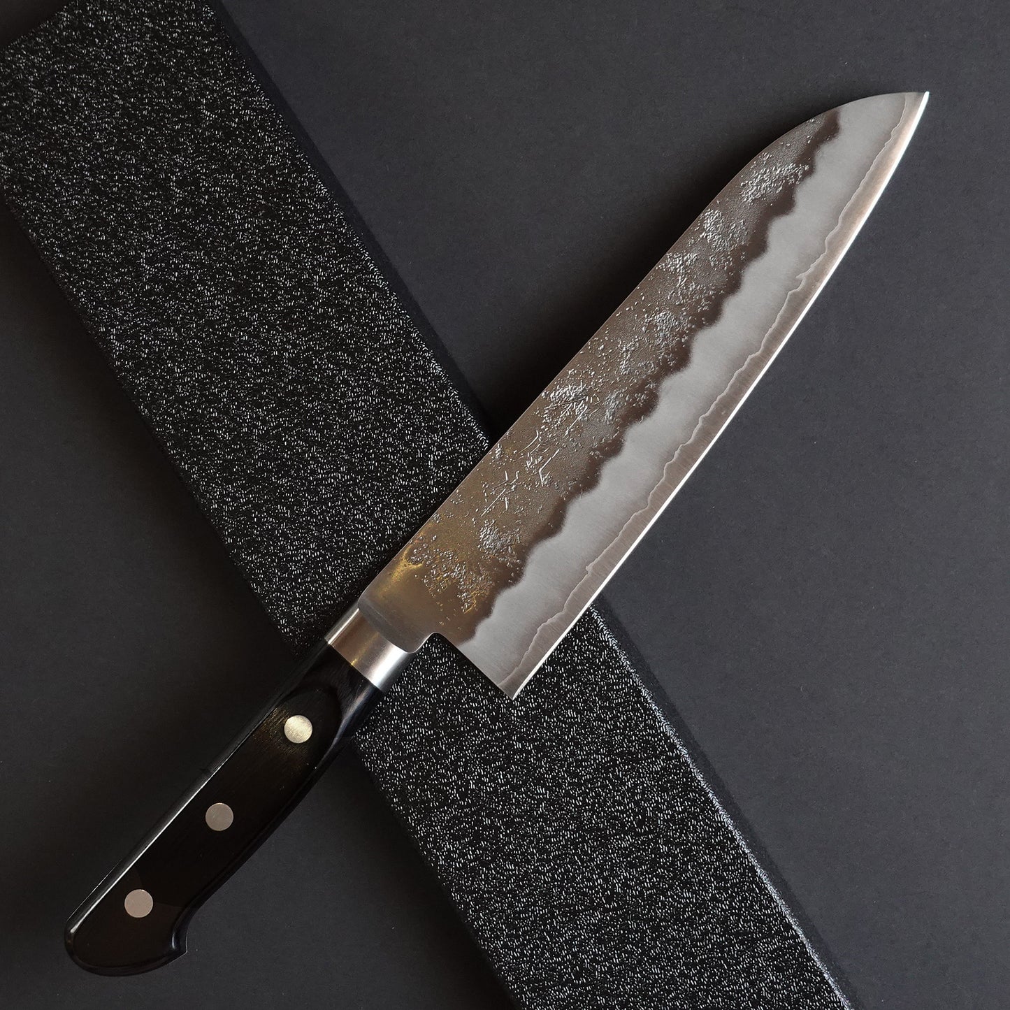 CH006 Cuchillo Japones Santoku Acabado Nashiji Gingami3 Zenpou 18cm