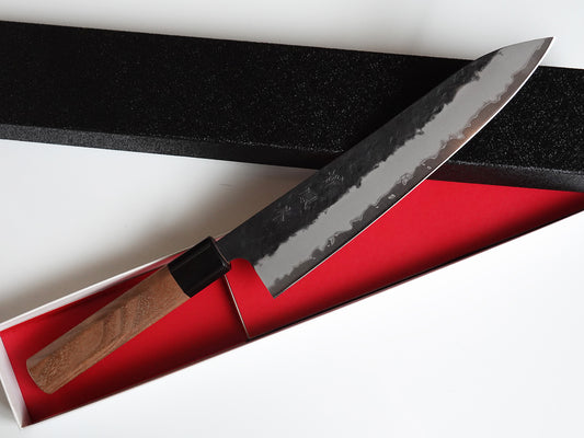 CH013 Cuchillo Japonés Wa-Gyuto Chef Negro Aogami Super Zenpou 21cm