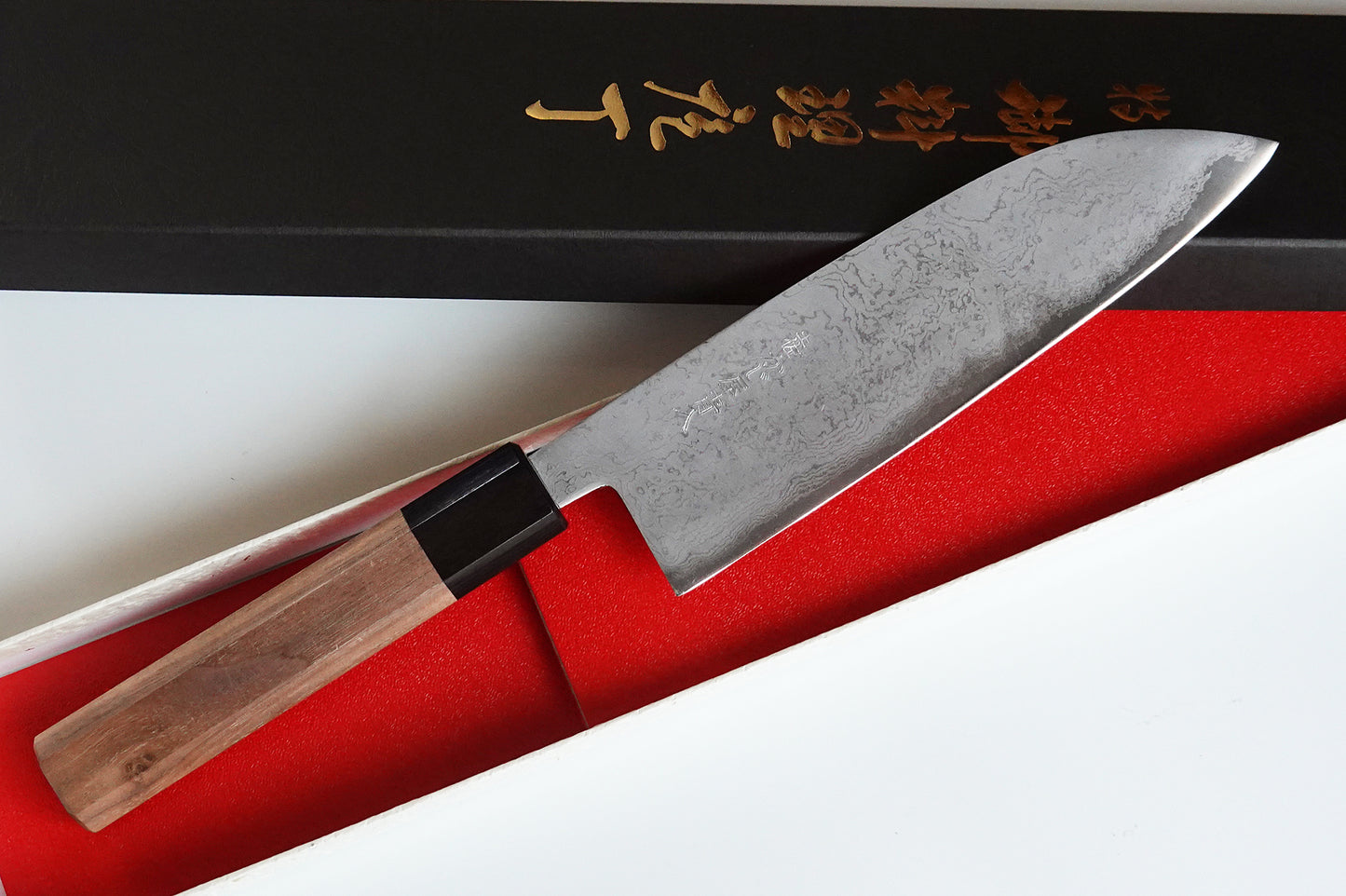 CK103 Cuchillo Japonés Wa-Santoku Aogami2 Damasco Tosa-kajiya 17cm