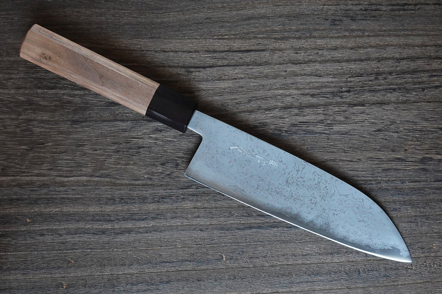 CK103 Cuchillo Japonés Wa-Santoku Aogami2 Damasco Tosa-kajiya 17cm
