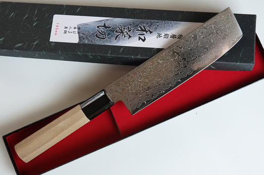 CM203 Cuchillo japonés Wa-Nakiri AUS10 Damasco Misuzu 16.5cm