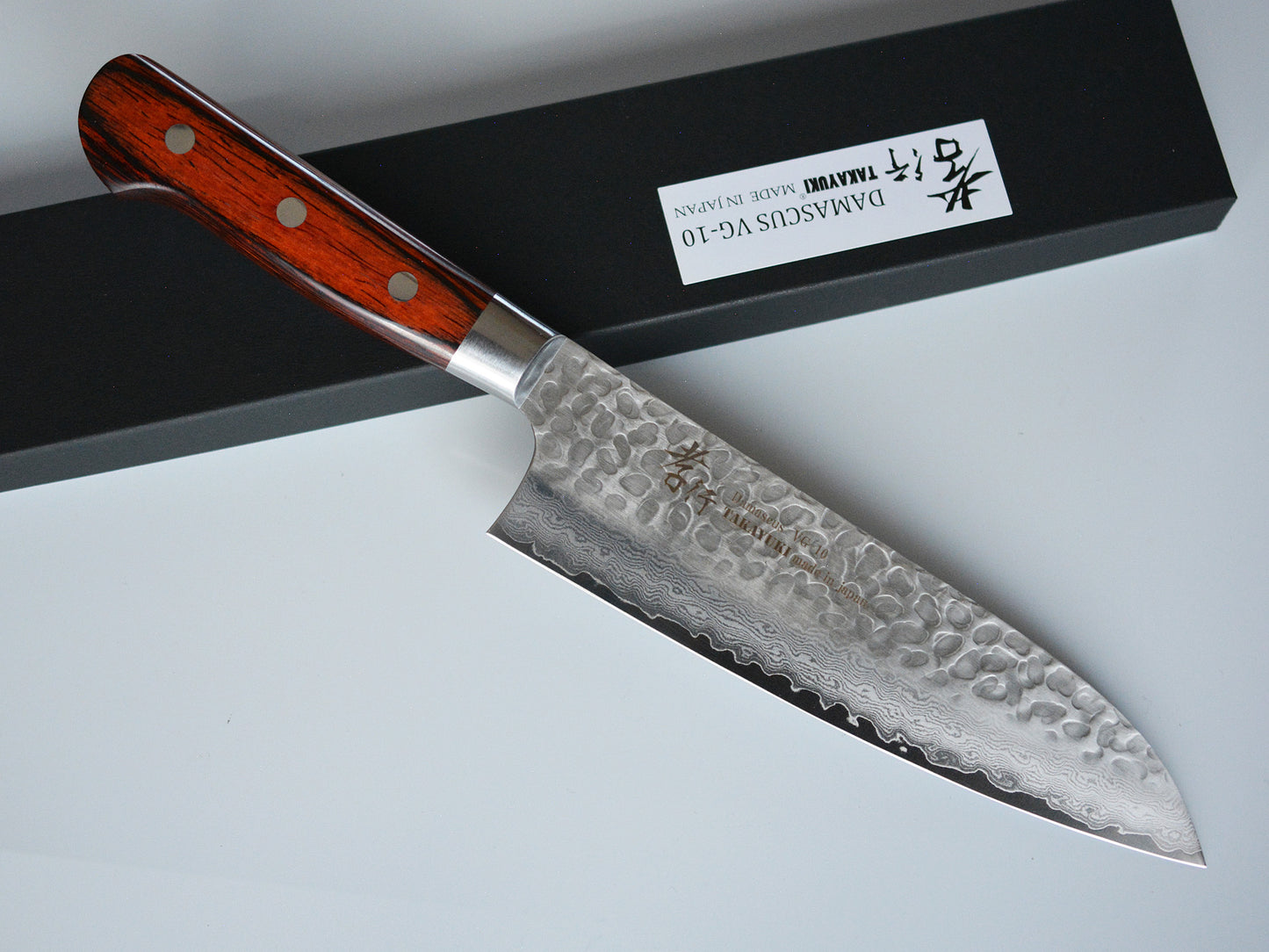 CA006 Cuchillo Japones Santoku VG10 Damasco Sakai Takayuki 18cm