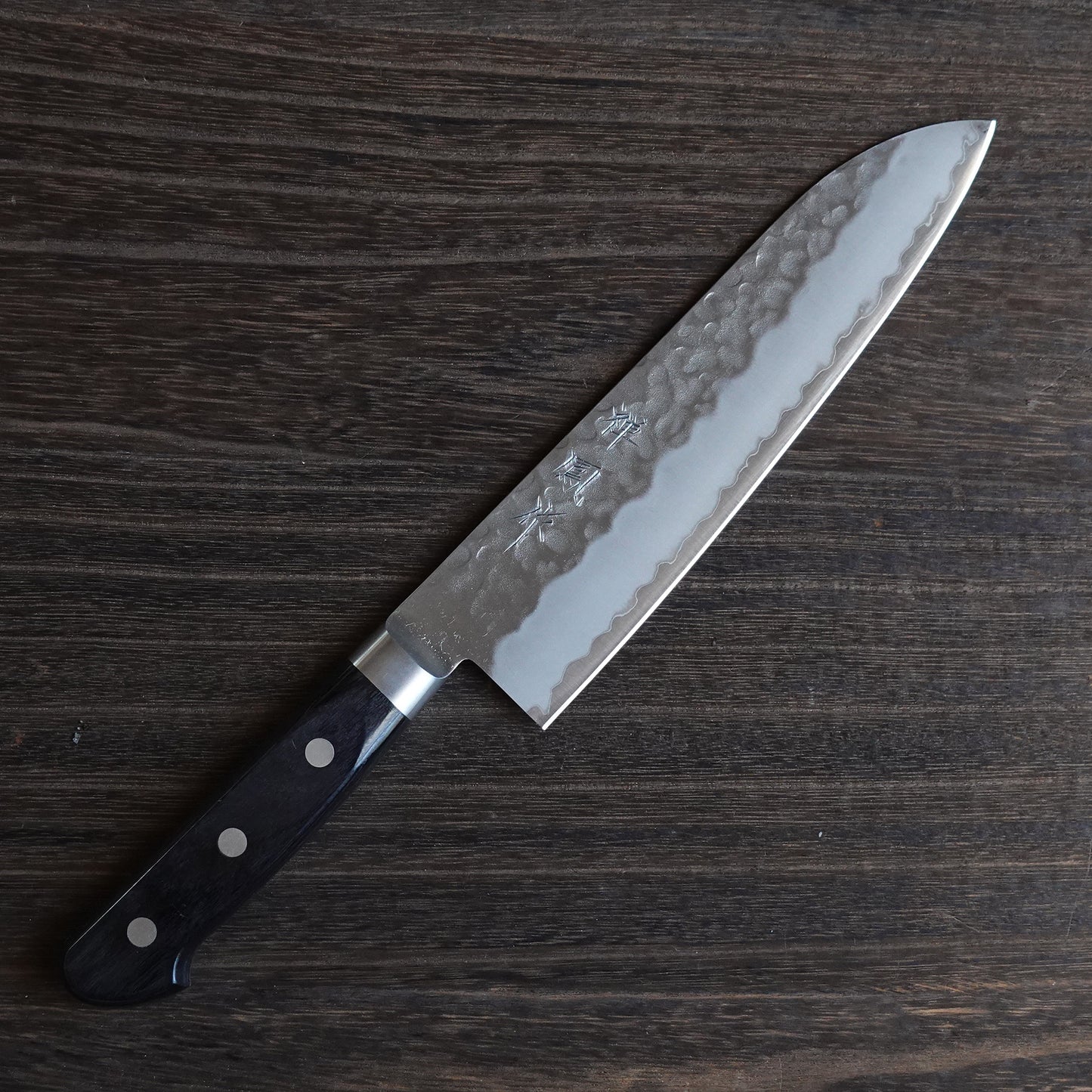 CH004 Cuchillo Japones Santoku Amartillado Aogami Super Zenpou 18cm