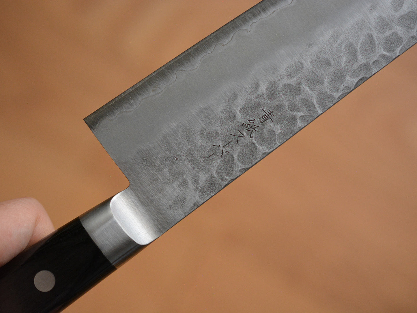 CH005 Cuchillo Japones Gyuto Chef Amartillado Aogami Super Zenpou 21cm (Color del mango marró)