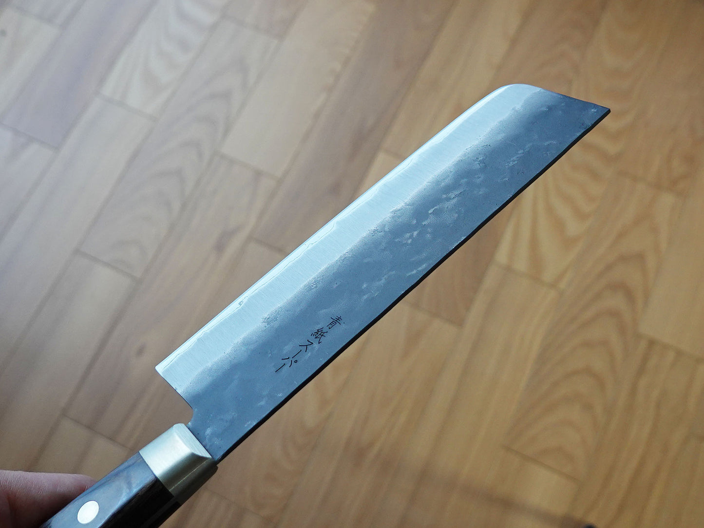 CH009 Cuchillo Japonés Nakiri Negro Aogami Super Zenpou 16.5cm