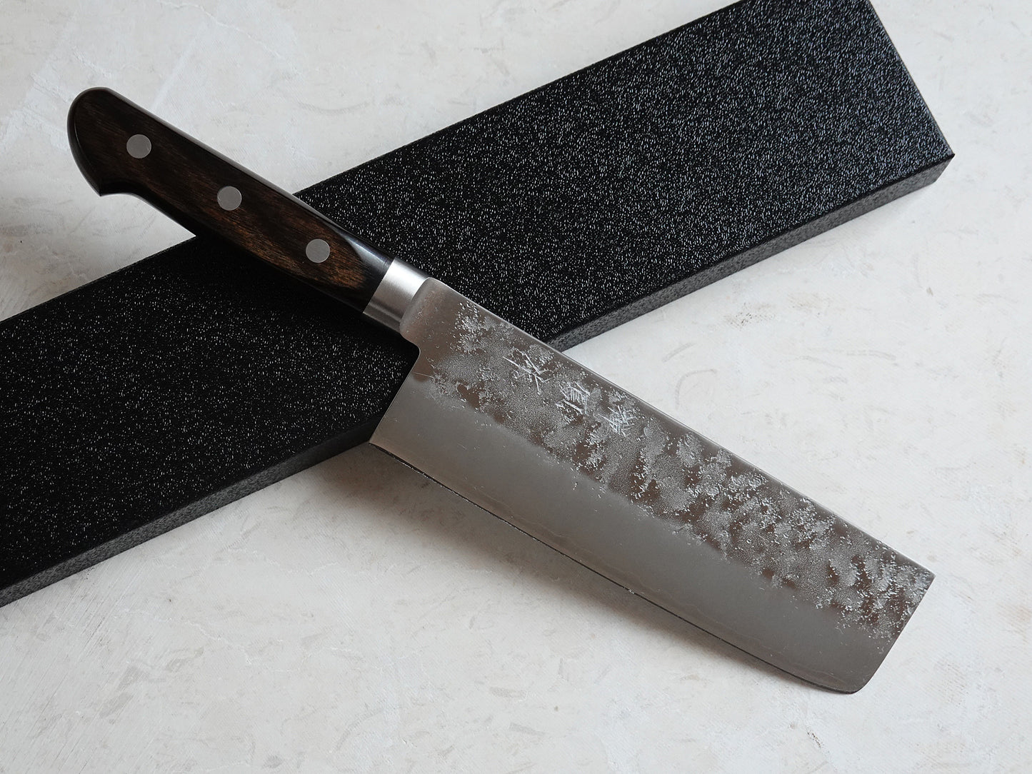 CH011 Cuchillo Japones Nakiri Acabado Nashiji Gingami3 Zenpou 16.5cm