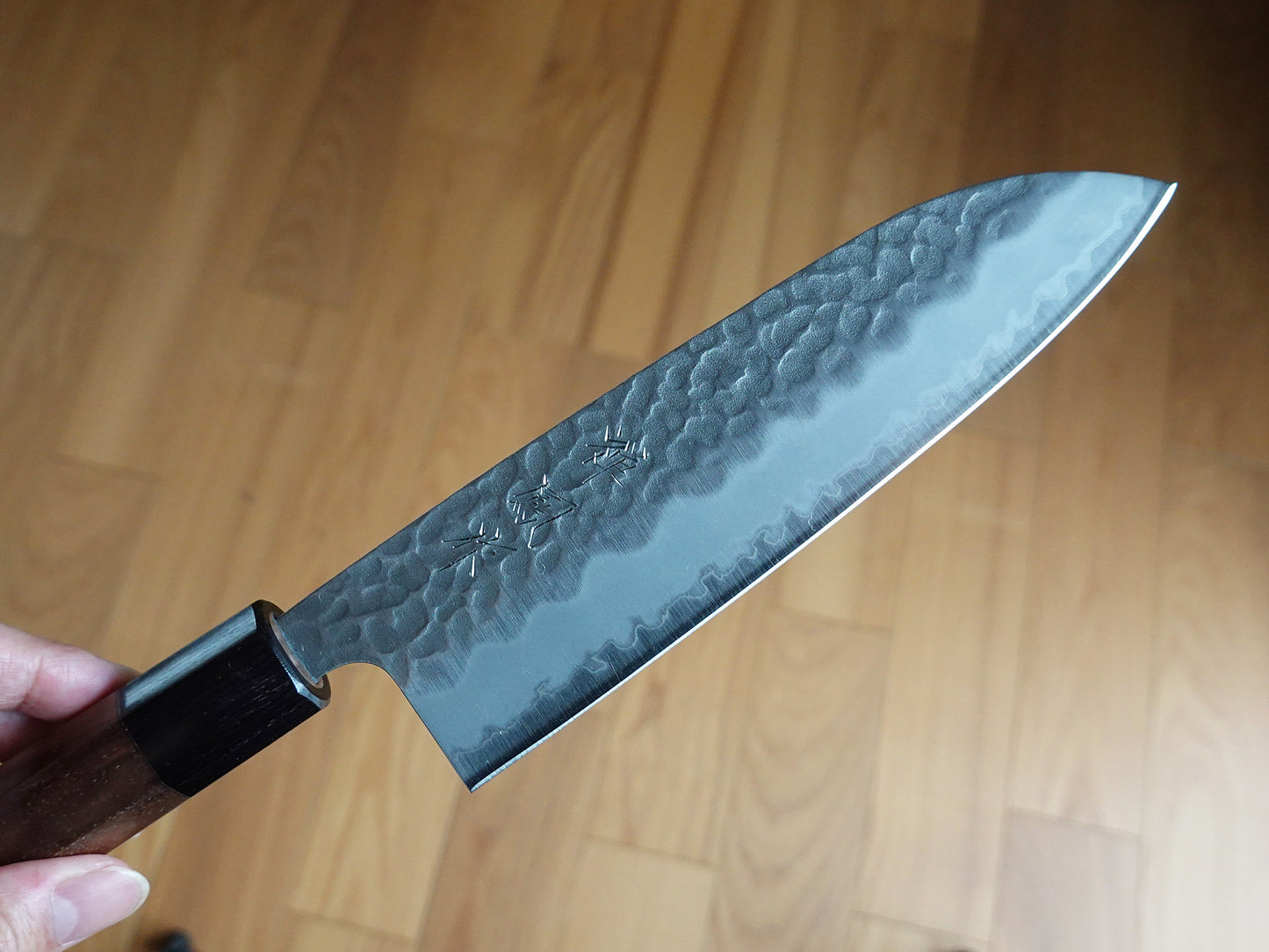 CH014 Cuchillo Japones Wa-Santoku Amartillado Aogami Super Zenpou 16.5cm