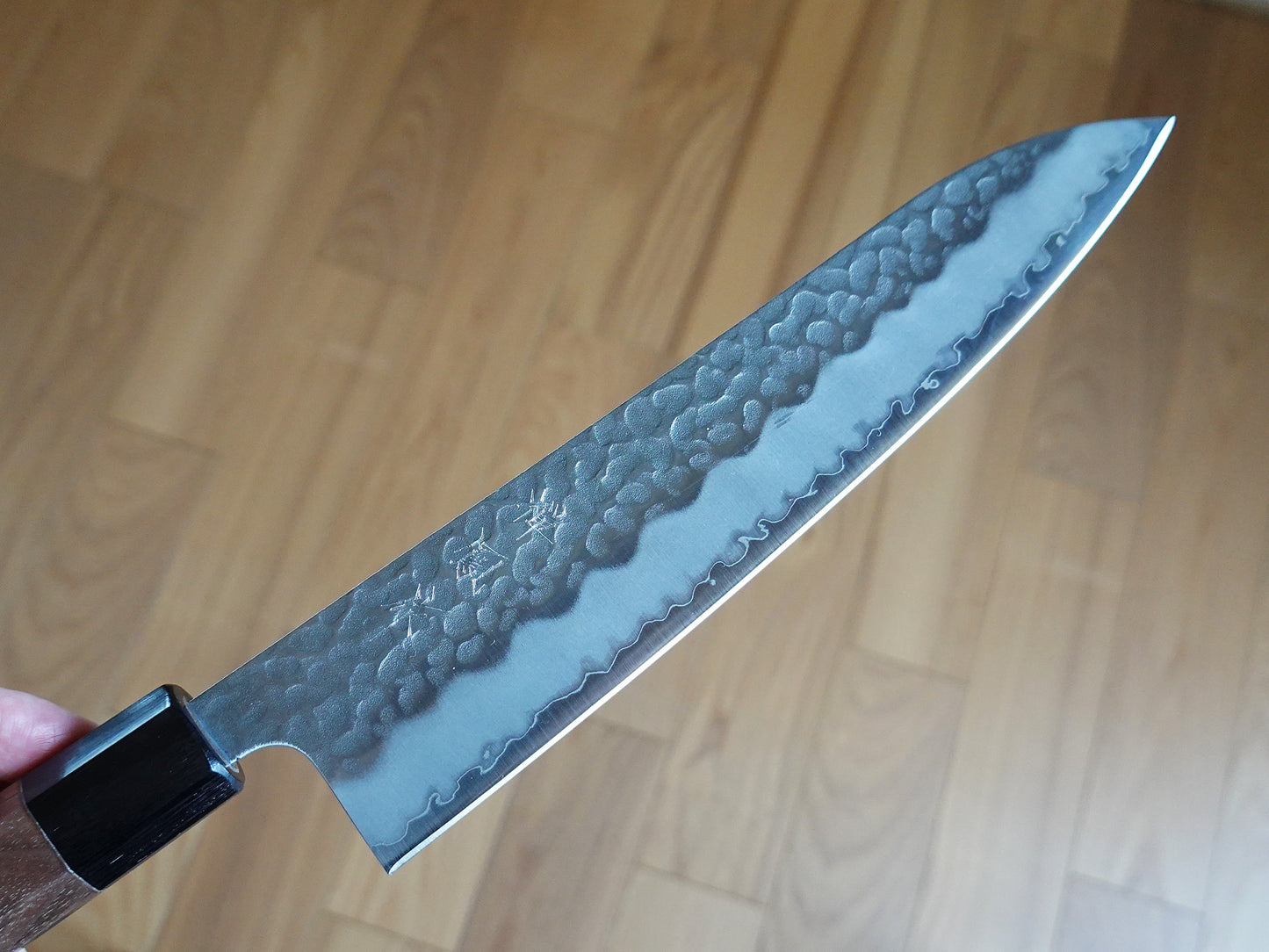 CH015 Cuchillo Japones Wa-Gyuto Amartillado Aogami Super Zenpou 21cm