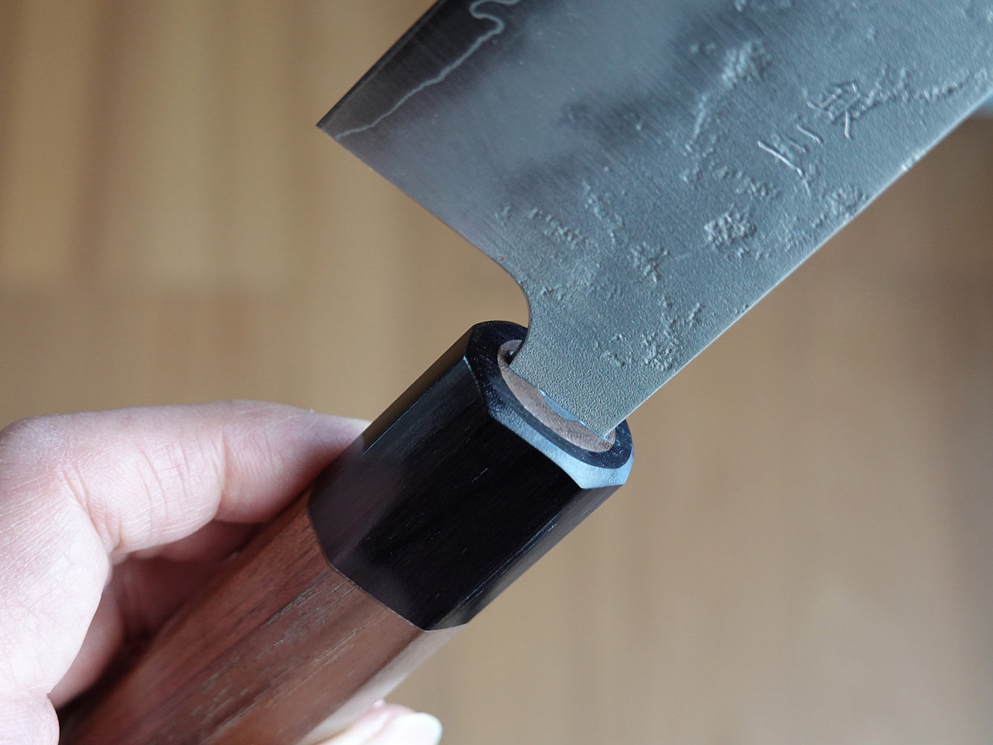 CH016 Cuchillo Japones Wa-Santoku Acabado Nashiji Gingami3 Zenpou 16.5cm
