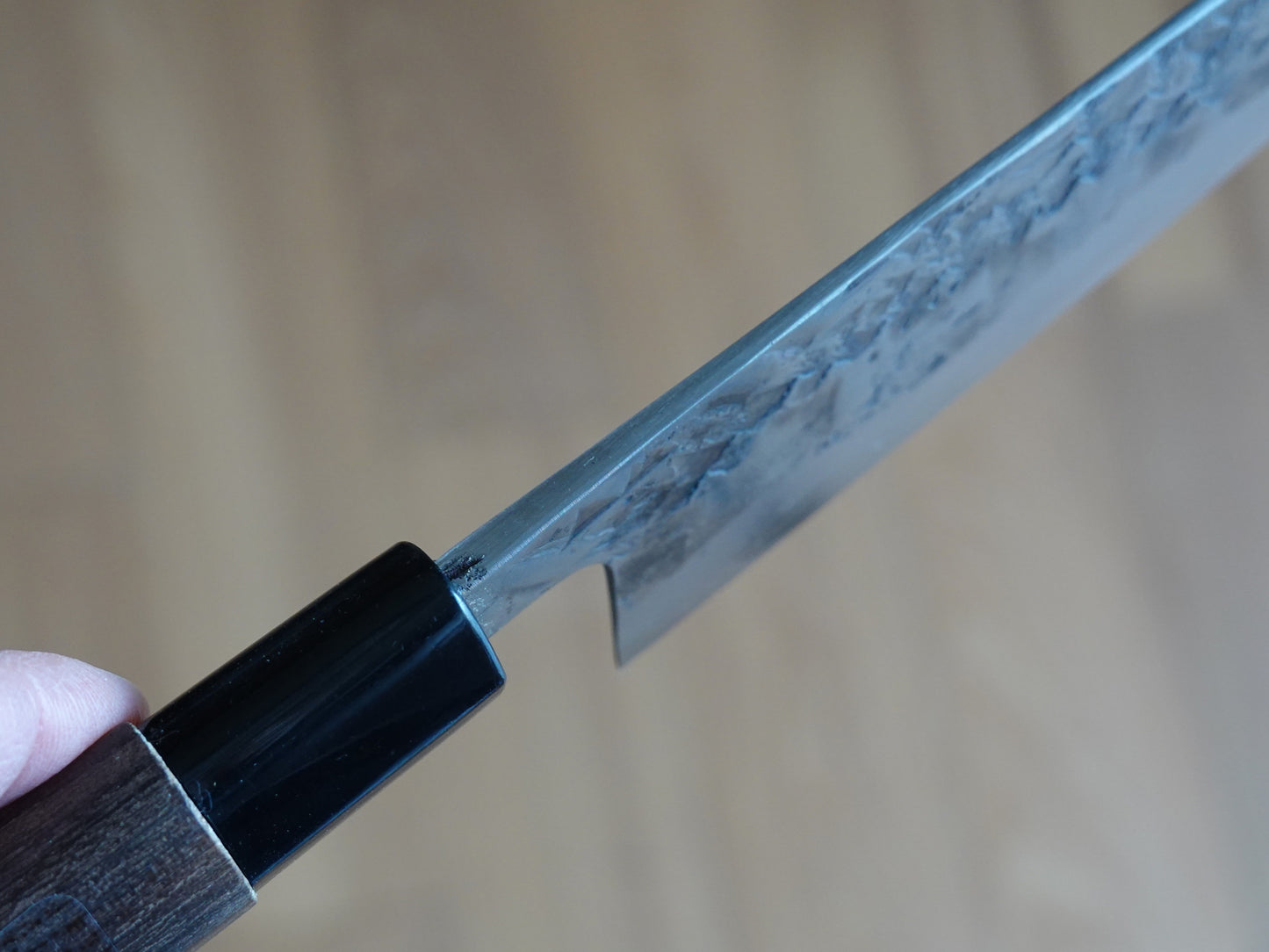 CK002 Cuchillo Japones Santoku Amartillado Shirogami#1 Kawamura 16cm