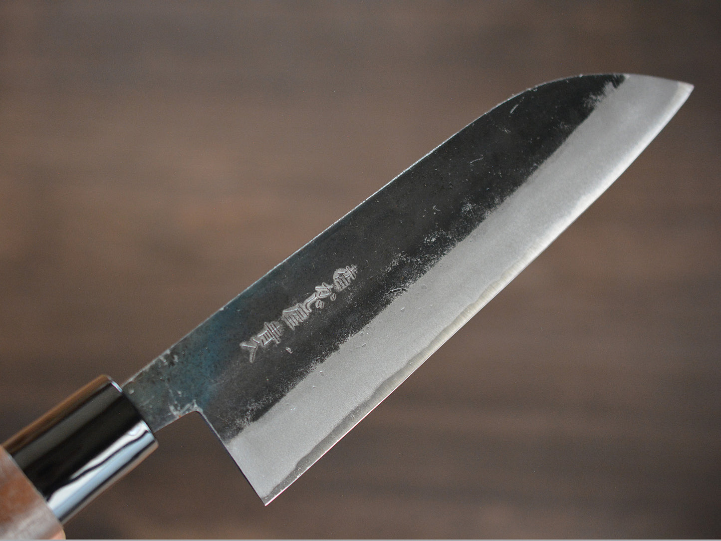 CK101 Cuchillo Japones Wa-Santoku Negro Aogami2 Tosa-kajiya 16.5cm