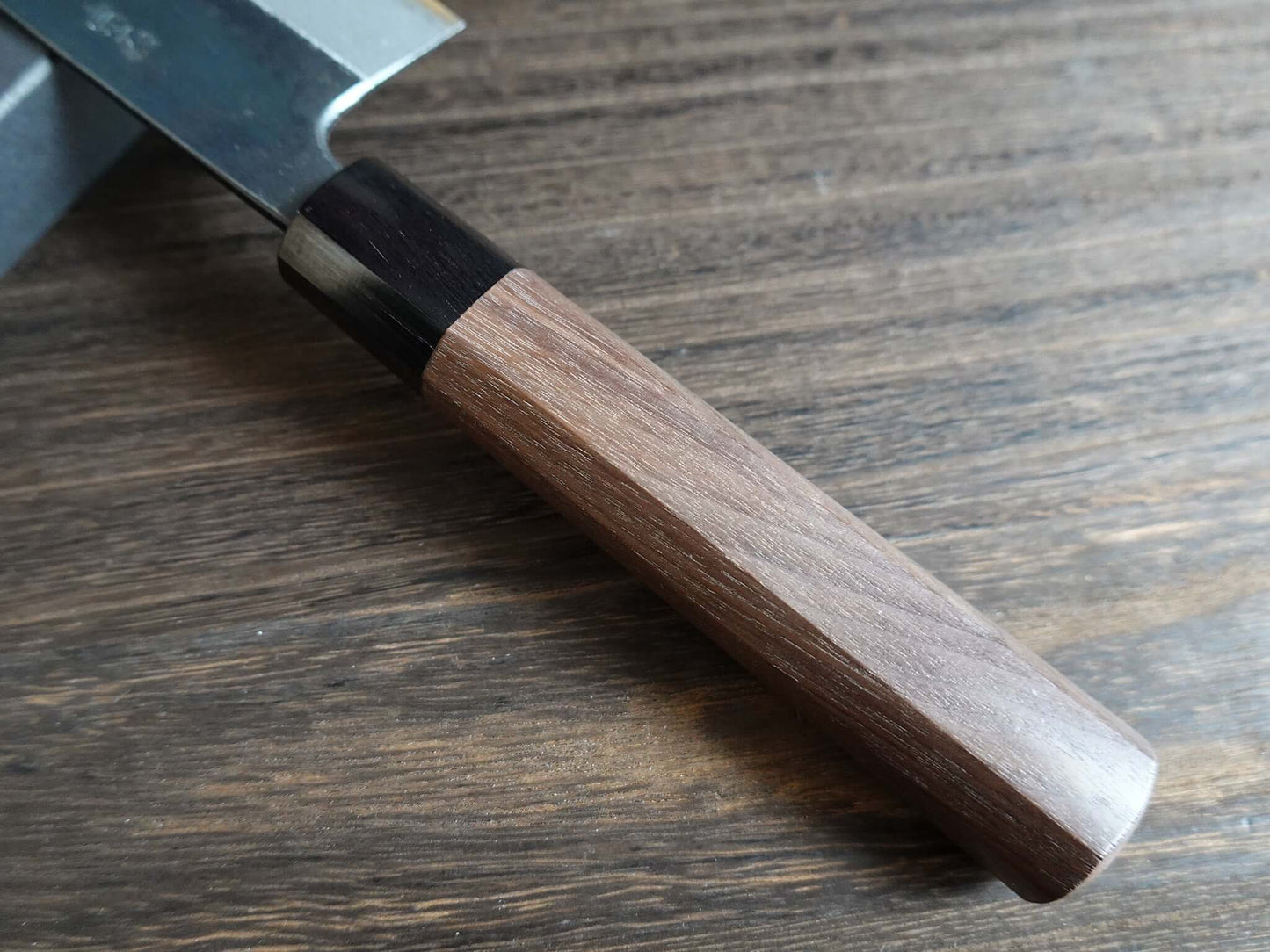 CM004 Cuchillo Japonés Nakiri Negro Aogami2 Muneishi 16.5cm