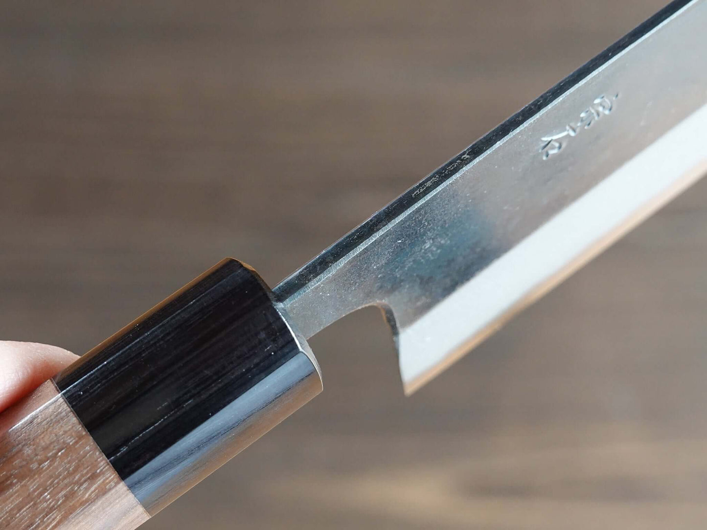 CM004 Cuchillo Japonés Nakiri Negro Aogami2 Muneishi 16.5cm