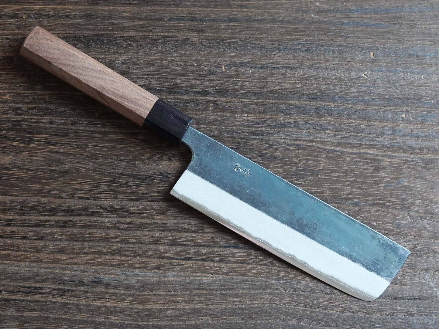 CM004 Cuchillo Japonés Nakiri Negro Aogami2 Muneishi 16.5cm