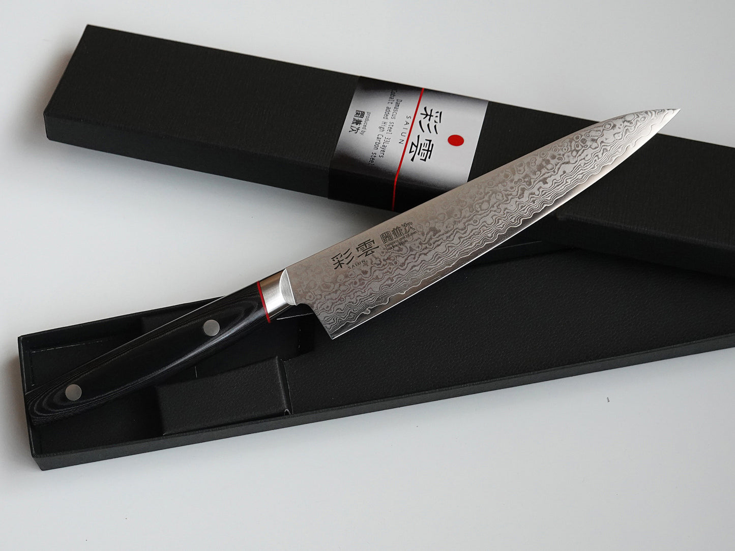 CS104 Cuchillo Japones Petty VG10 Damasco Saiun 15cm