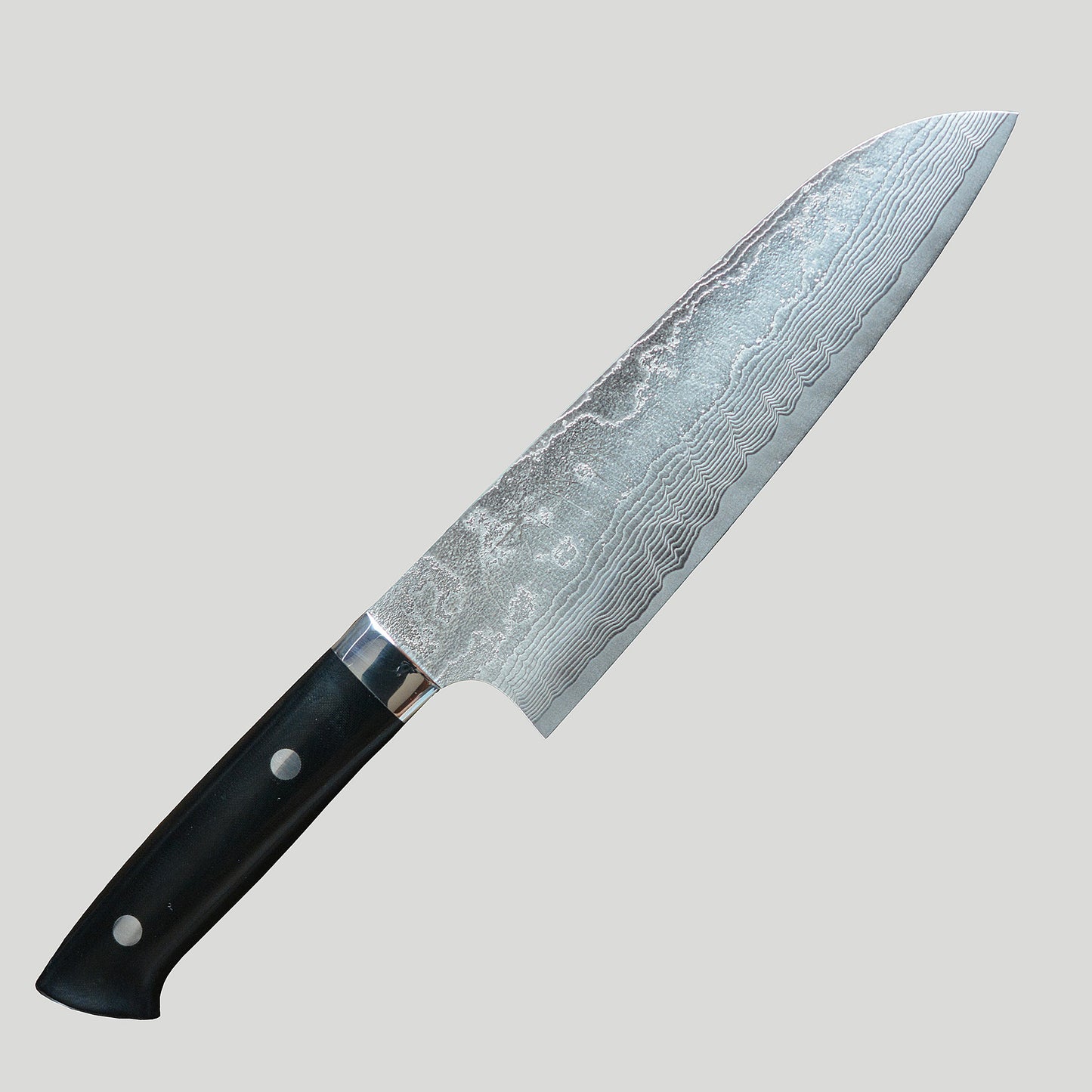 CS202 Cuchillo Japones Santoku VG10 Damasco Mango de Micarta - Saji 18cm