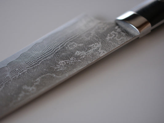 CS202 Cuchillo Japonés Santoku VG10 Damasco Mango de Micarta - Saji 18cm