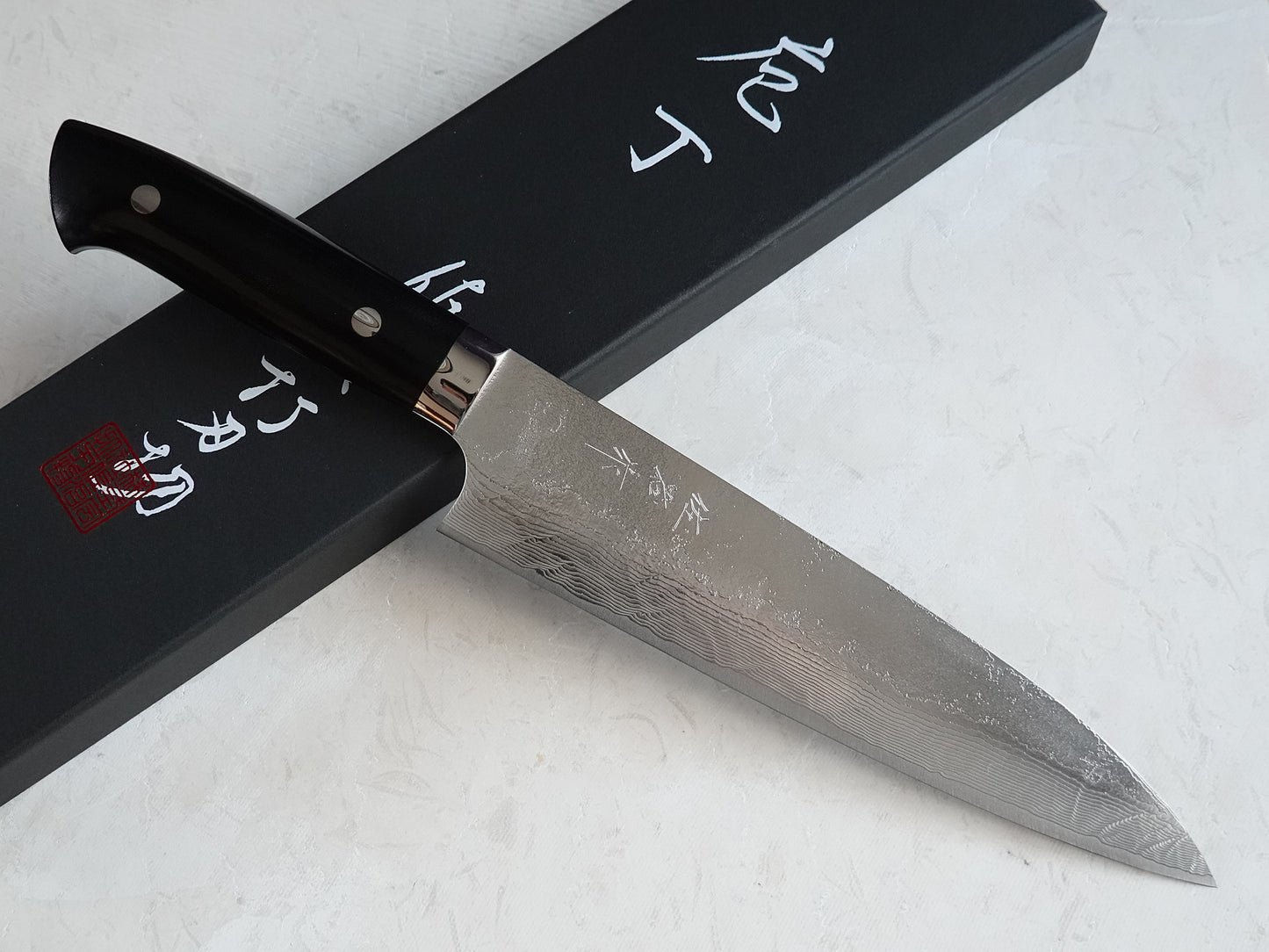 CS205 Cuchillo Japones Gyuto Pulido VG10 Damasco Saji 21cm