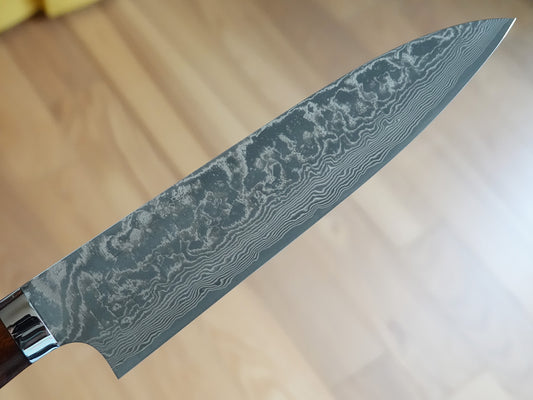CS206 Cuchillo Japonés Gyuto R2 Damasco Mango de madera de hierro Saji 21cm