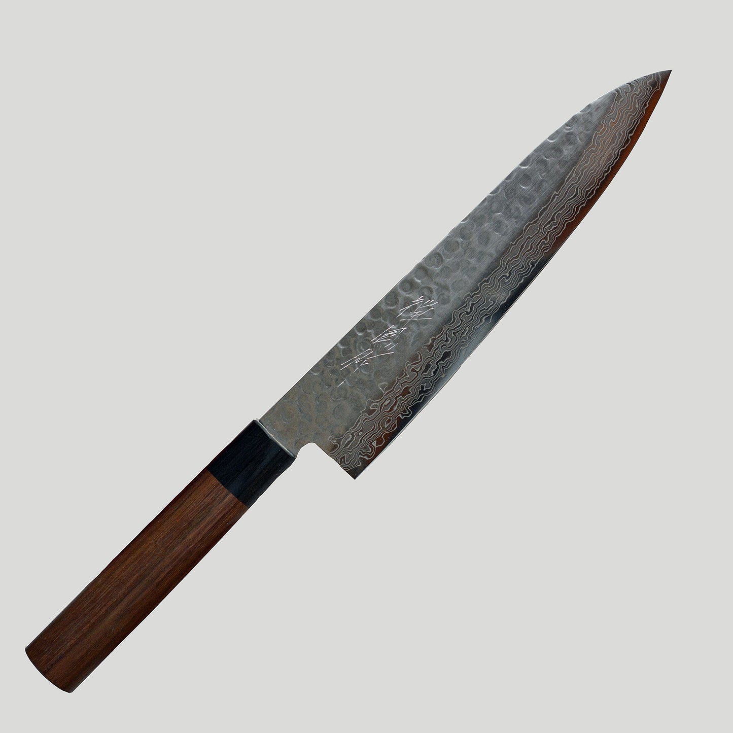 CY207 Cuchillo Japones Wa-Gyuto Amartillado AUS10 Damasco Zenpou 21.5cm
