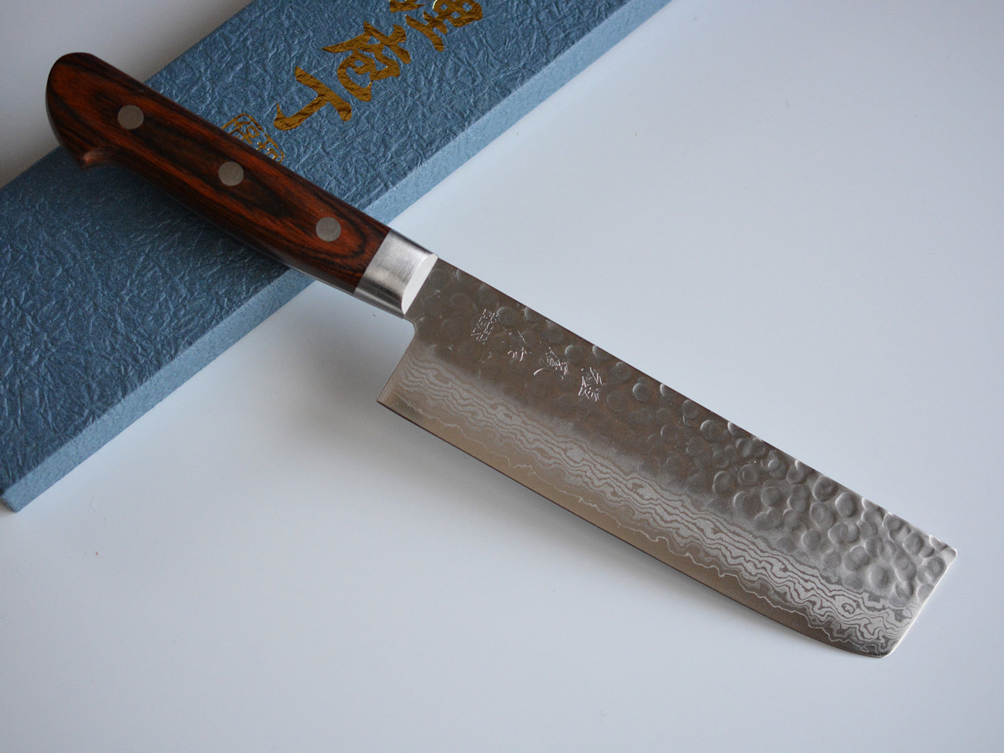 CY211 Cuchillo Japones Nakiri Amartillado VG10 Damasco Zenpou 16.5cm