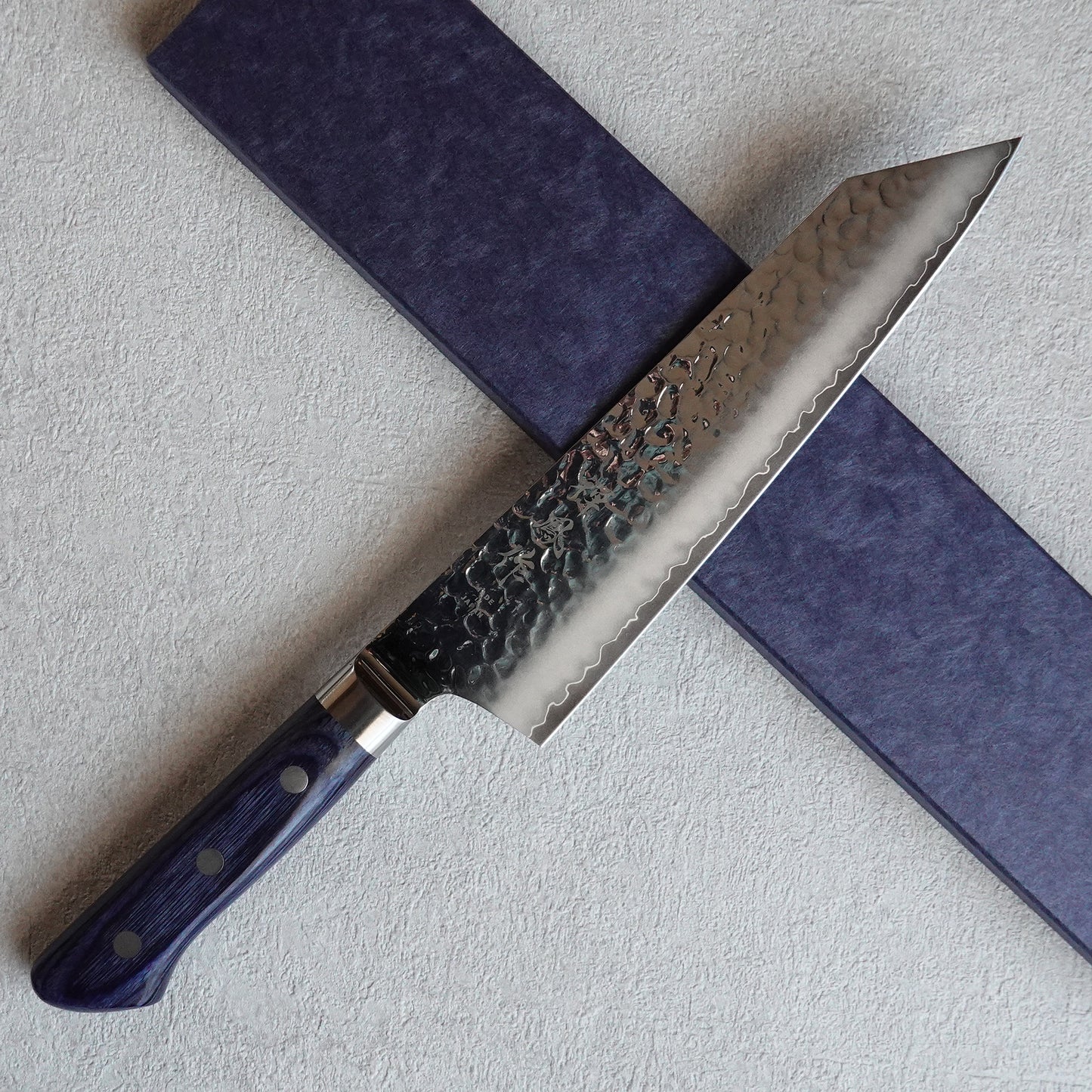 CY215 Cuchillo Japones Kiritsuke Santoku Amartillado AUS10 Zenpou 19cm