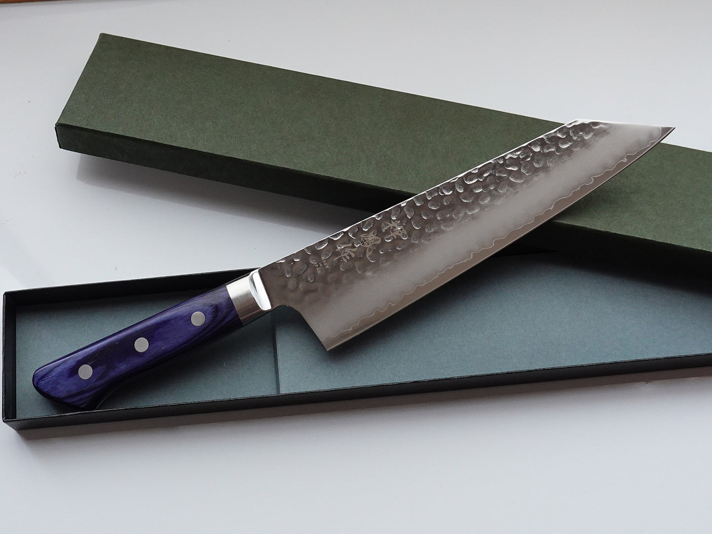 CY215 Cuchillo Japones Kiritsuke Santoku Amartillado AUS10 Zenpou 19cm
