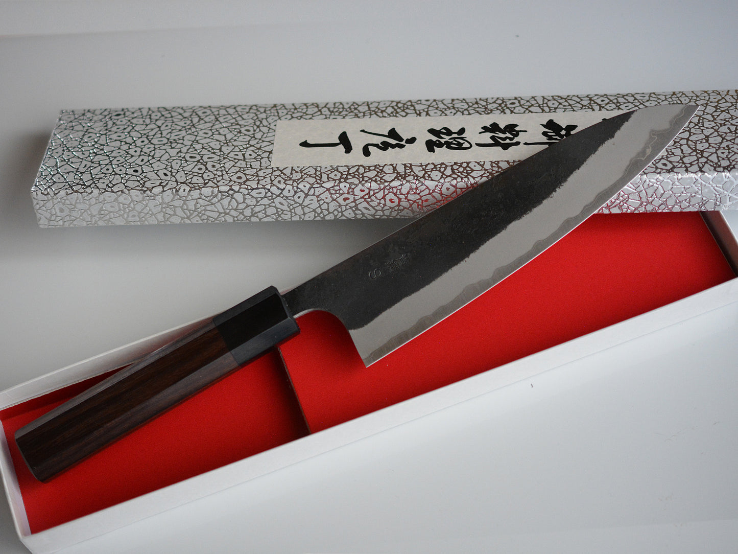 CY303 Cuchillo Japones Gyuto Negro Aogami Super Yamamoto 18cm