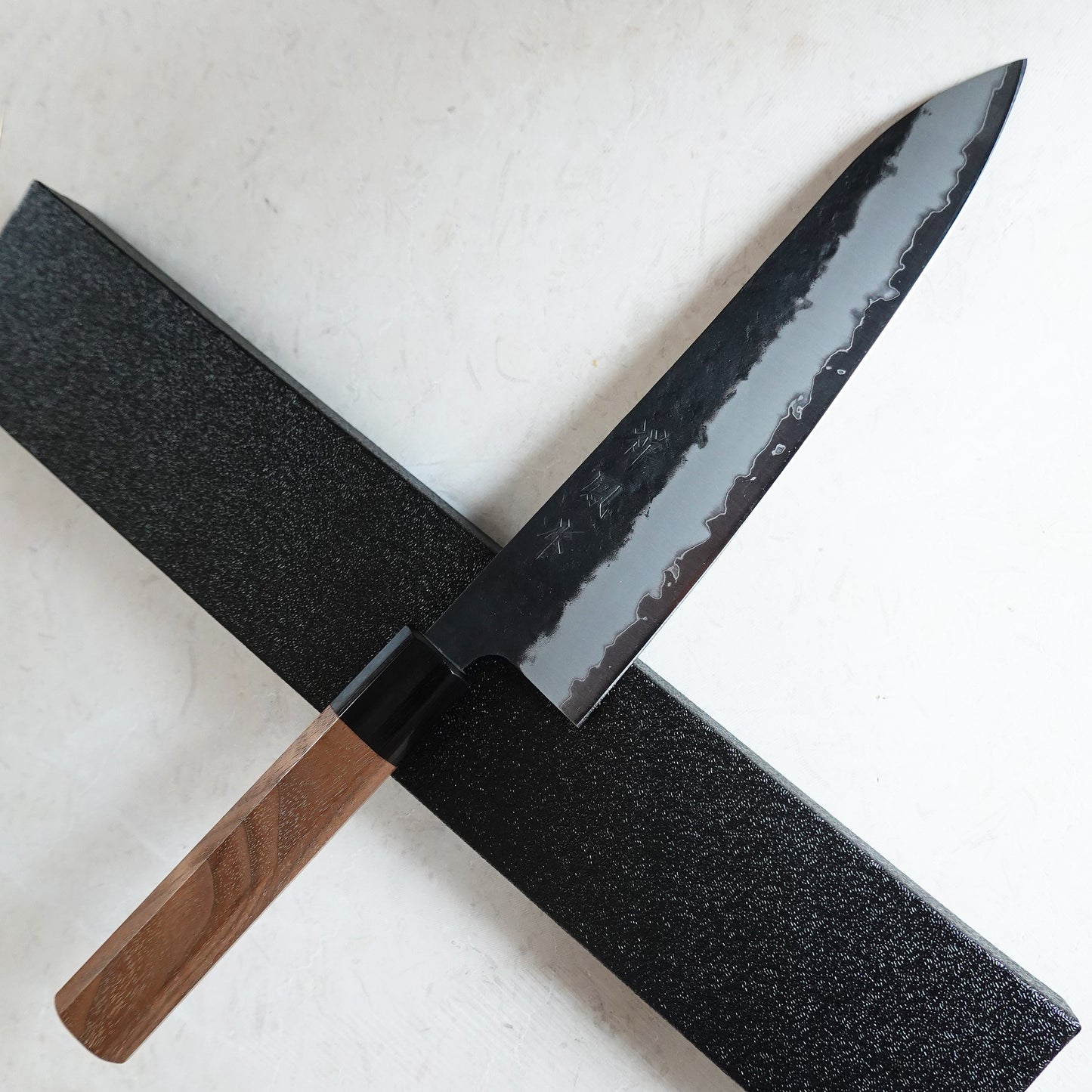 CH013 Cuchillo Japones Wa-Gyuto Chef Negro Aogami Super Zenpou 21cm