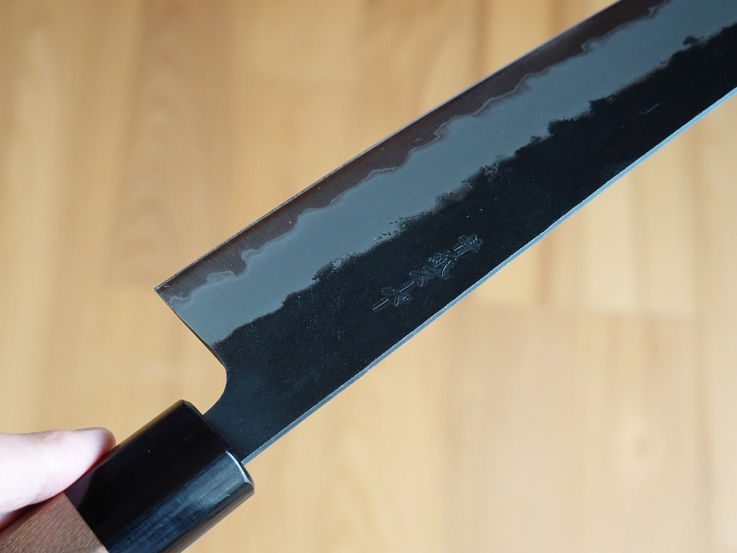 CH013 Cuchillo Japones Wa-Gyuto Chef Negro Aogami Super Zenpou 21cm