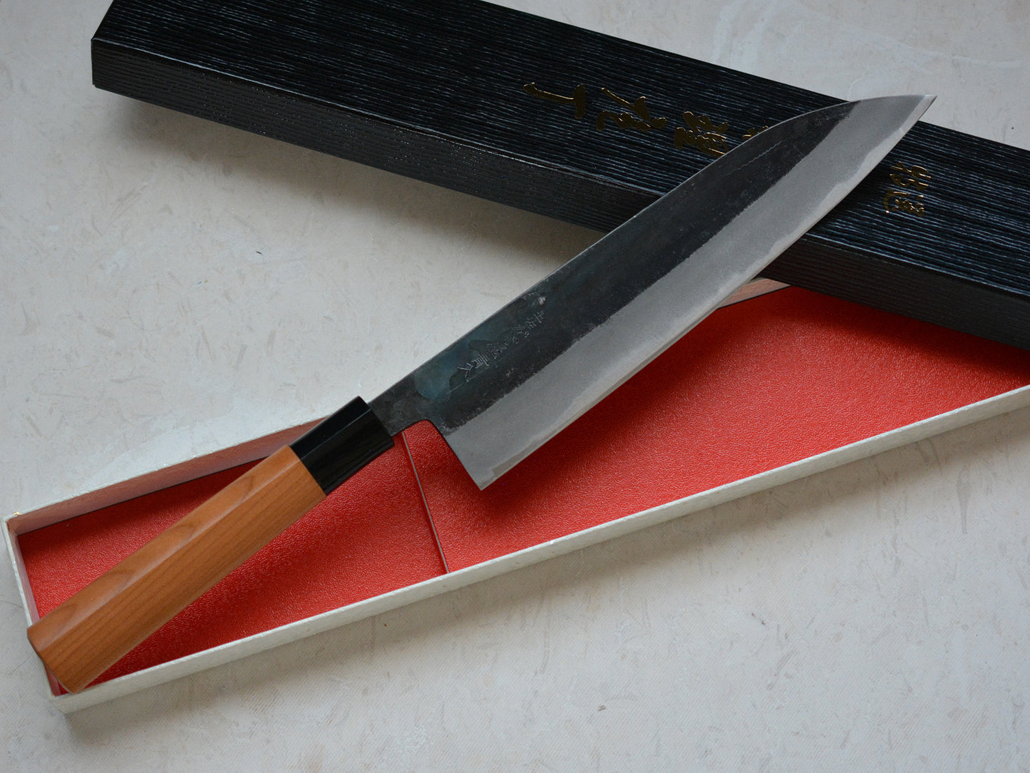 CK102 Cuchillo Japones Wa-Gyuto Negro Aogami2 Tosa-kajiya 21cm