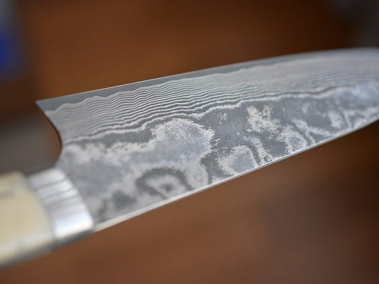 CS201 Cuchillo Japonés Santoku VG10 Damasco Mango de cuerno del ciervo Saji 18cm