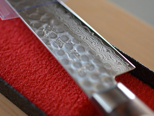CY204 Cuchillo Japonés Petty Amartillado VG10 Damasco Zenpou 14cm