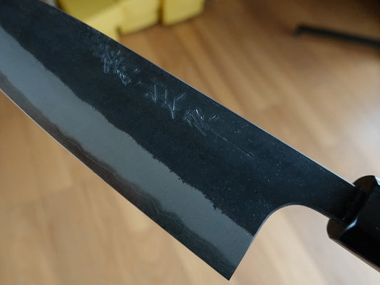CY301 Cuchillo Japonés Santoku Negro Aogami Super Yamamoto 16.5cm